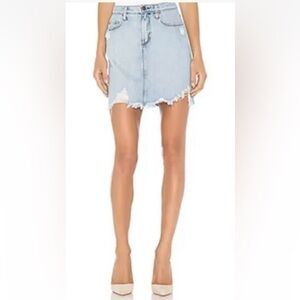 Goodnight Macaroon Distressed Denim Skirt Size S